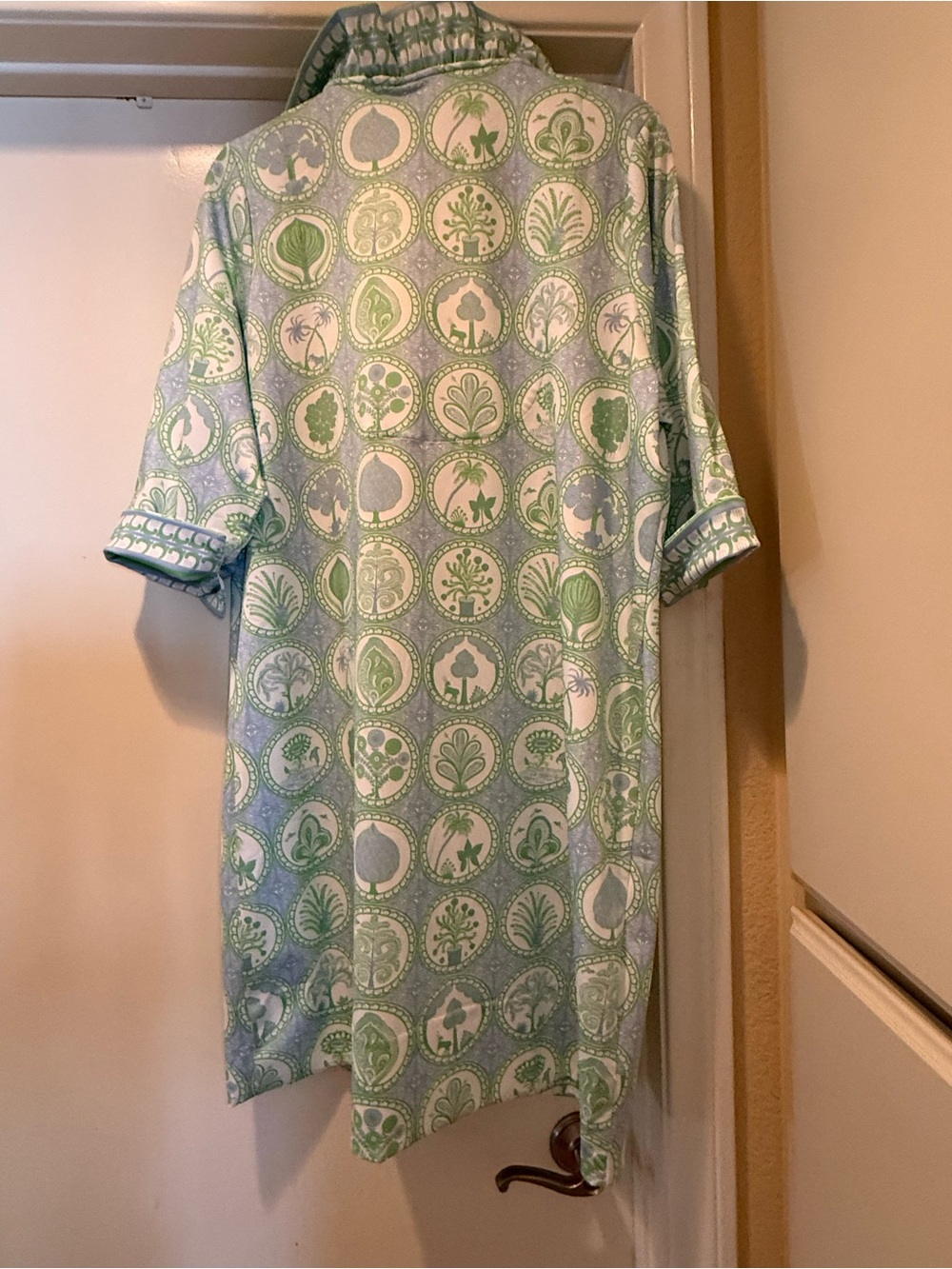 Gretchen Scott Designs Light Green and Light Blue Patterned Shift Dress - Picture 4 of 4